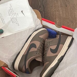 Nike Dunk Low Sneakers - Brown and Black